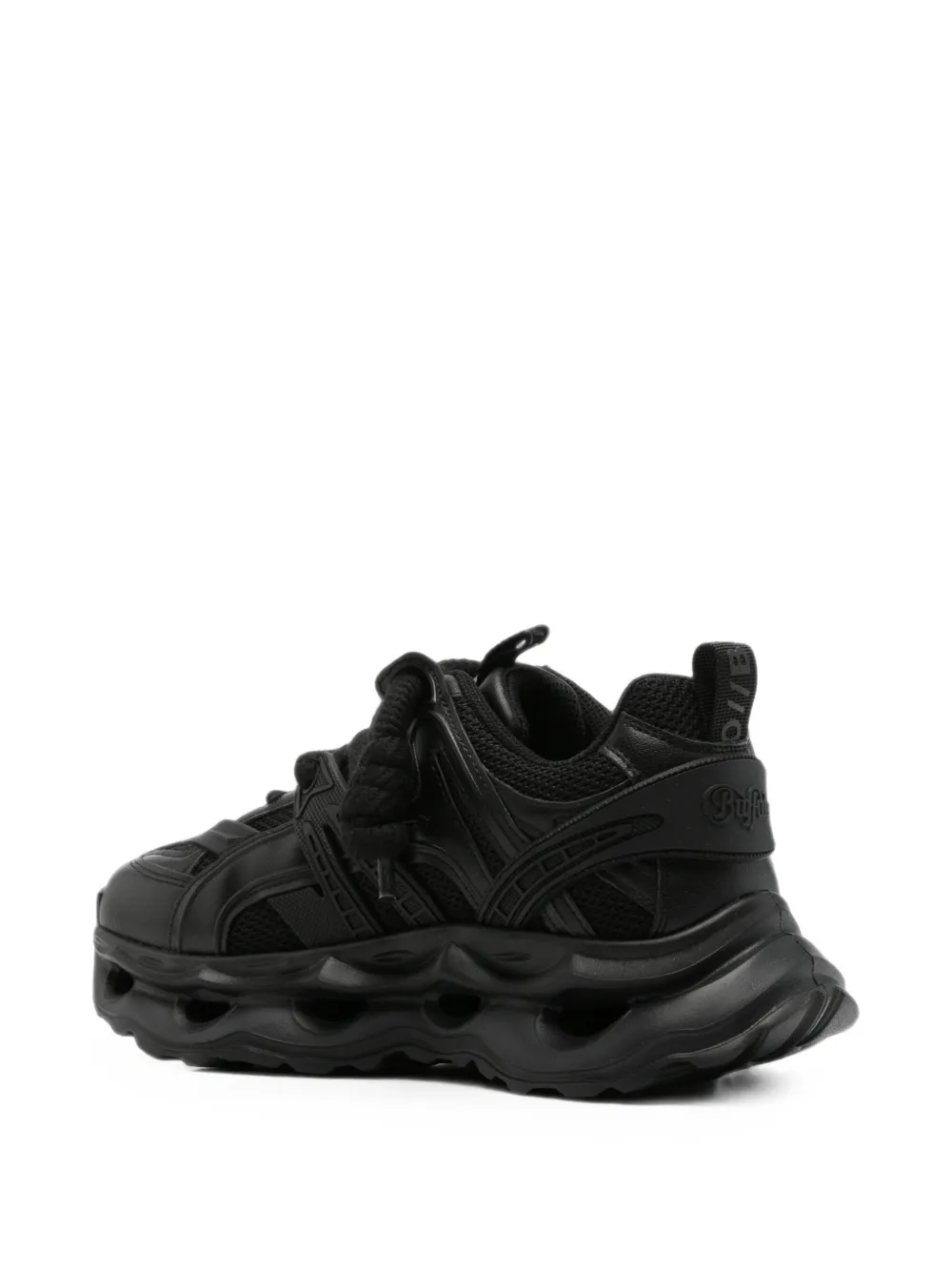 Buffalo Malaga lace panelled chunky sneakers Zwart