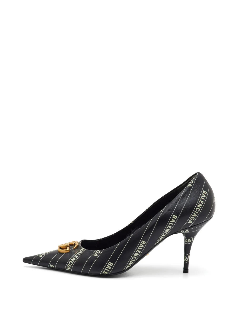 Balenciaga Pre-Owned x Gucci logo-print heeled pumps - Nero