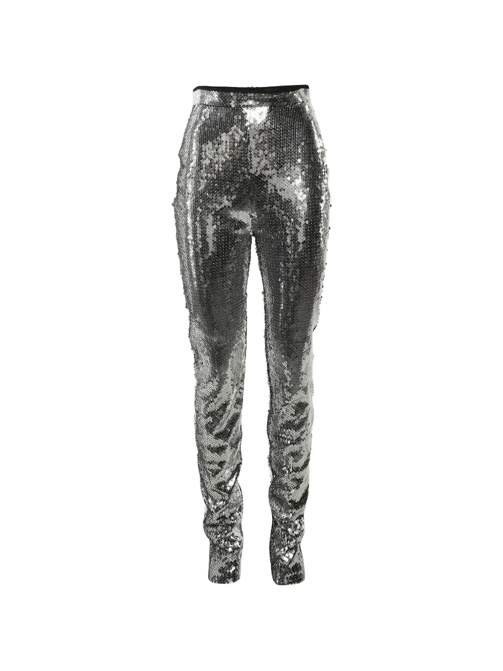 David Koma sequinned slim-fit trousers - Argento