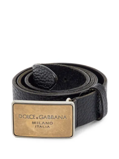 D&G logo-plaque buckle belt