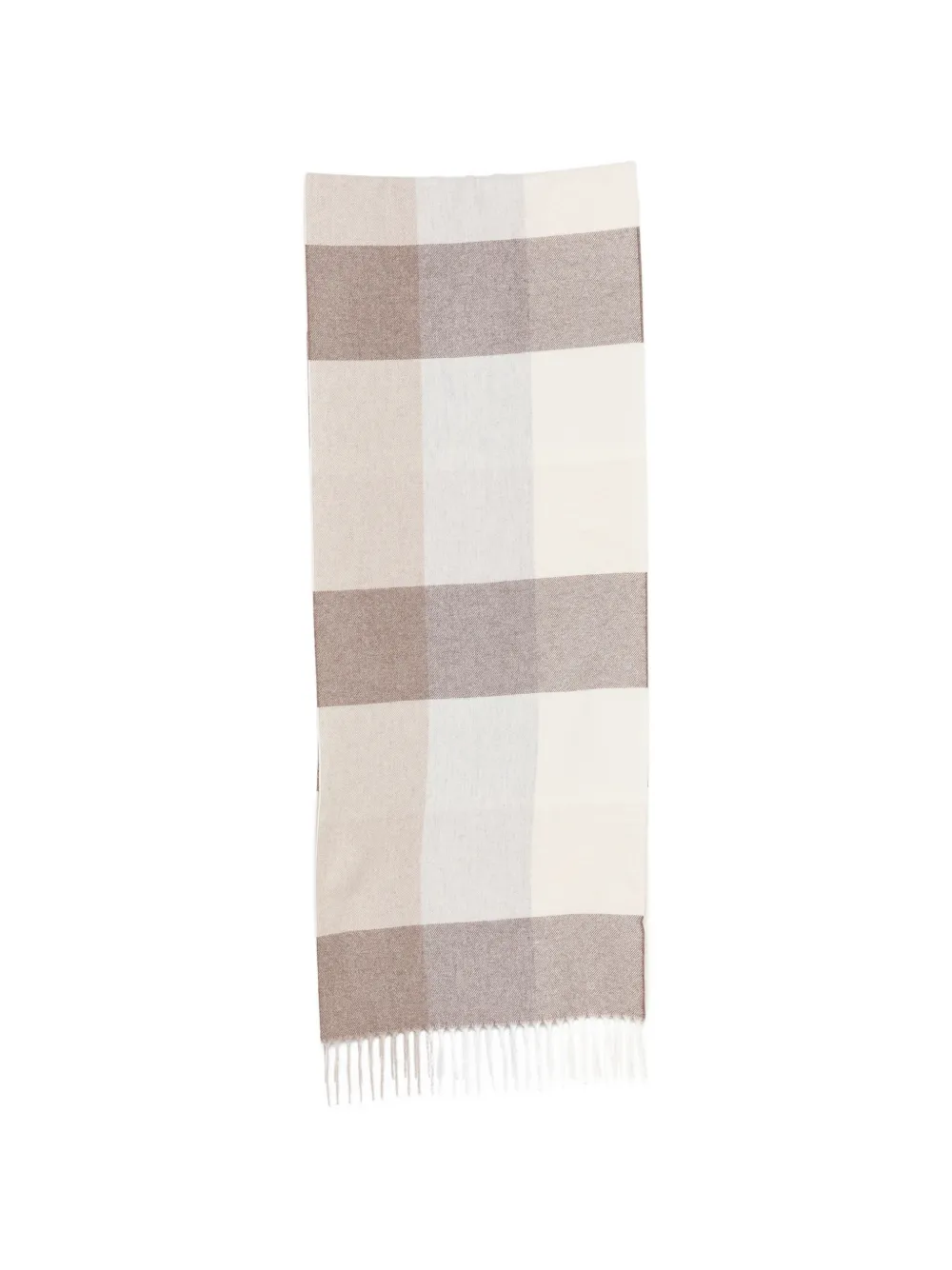 Lardini check-pattern fringed scarf - Toni neutri