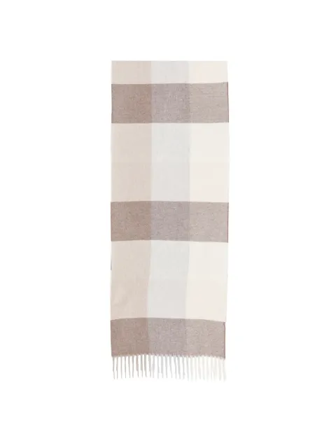 Lardini check-pattern fringed scarf