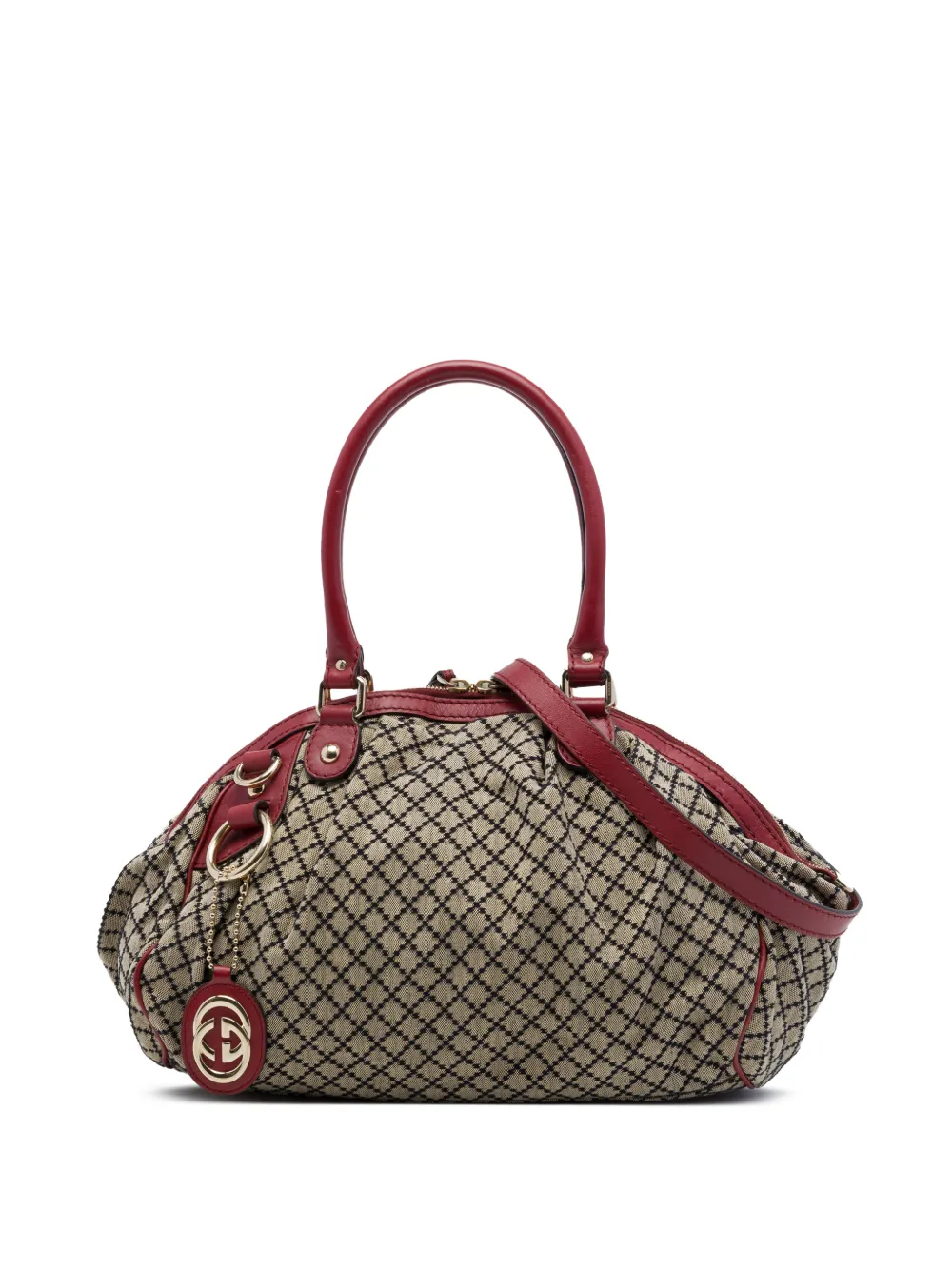 Gucci Pre-Owned 2016-2026 Diamante Canvas Sukey satchel - Nude