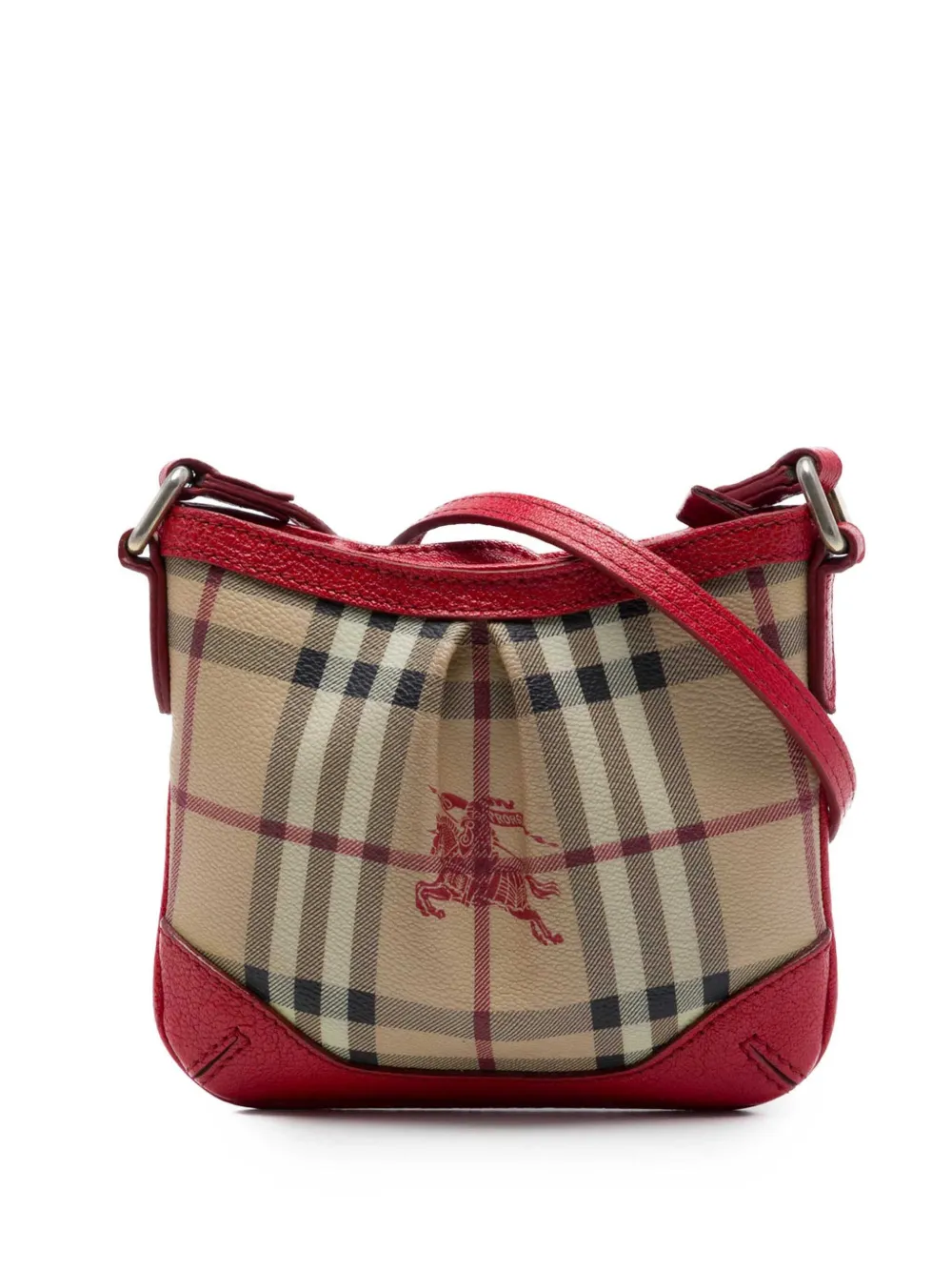 Burberry Pre-Owned 2000-2017 Hartham Umhängetasche aus beschichtetem Haymarket Check-Canvas - Rot