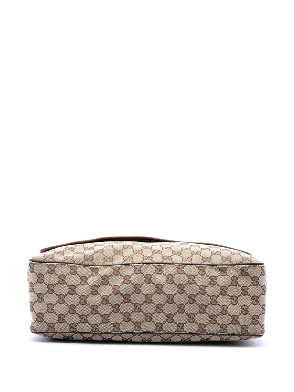 Gucci Pre-Owned 2016-2026 GG Web Flap canvas Messenger Bag crossbodytas Beige