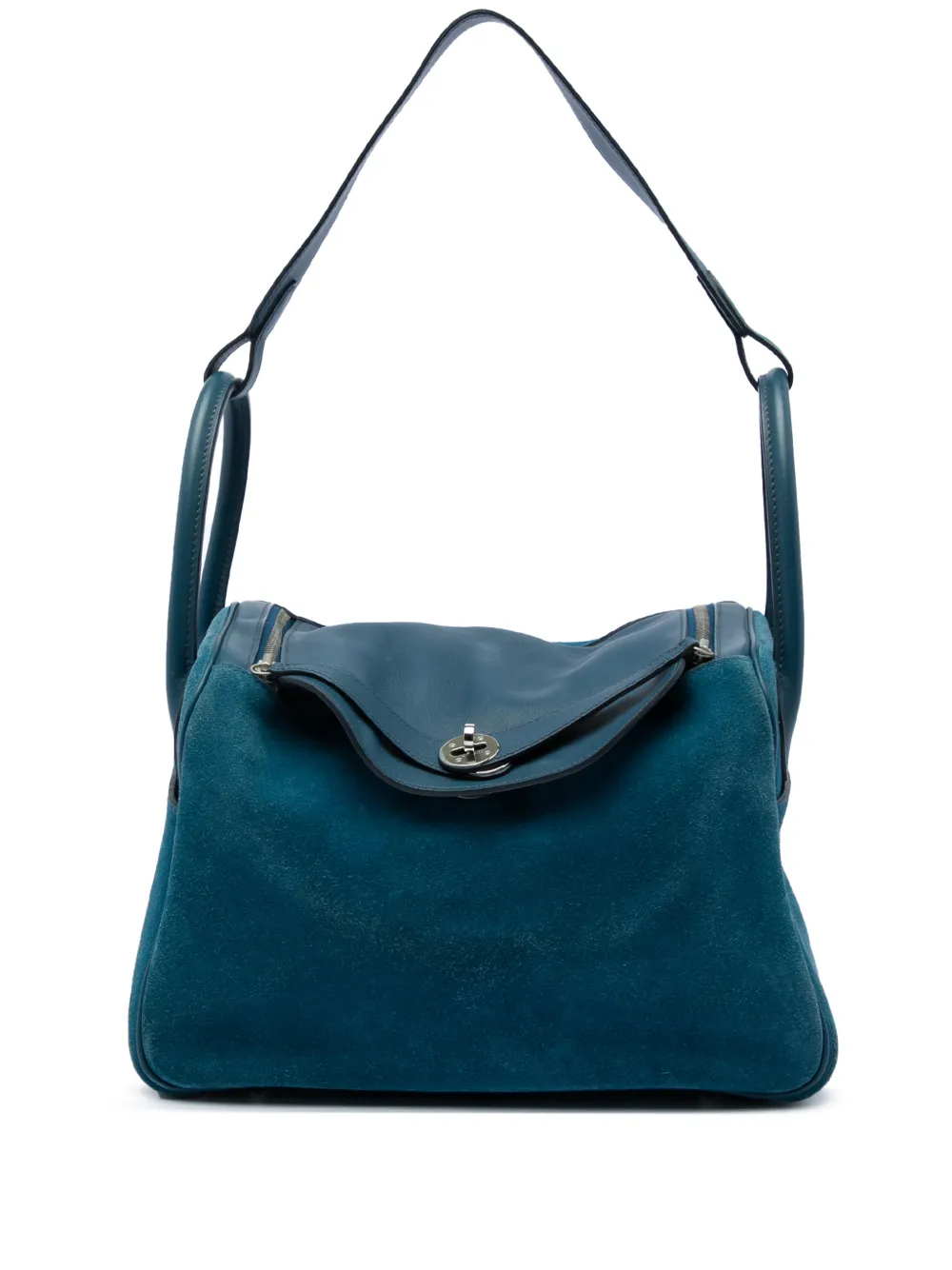 Hermès Pre-Owned 2015 Veau Grizzly and Swift Lindy 30 satchel - Blau