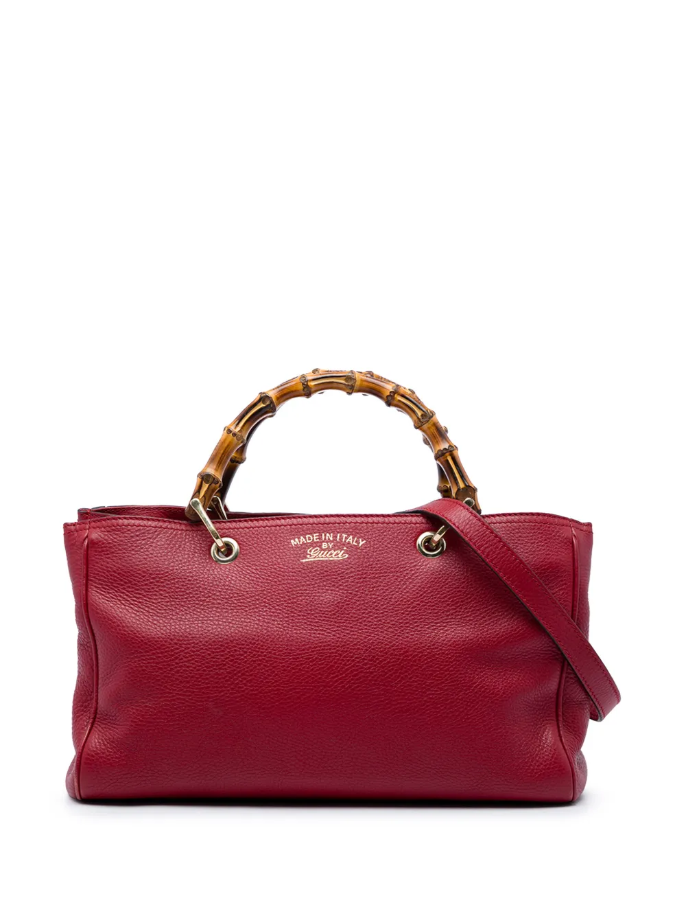 Gucci Pre-Owned 2016-2026 Medium Calfskin Bamboo Shopper satchel - Rot