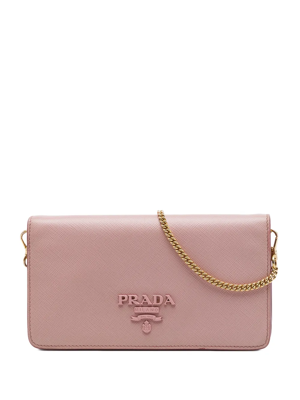 Prada Pre-Owned 2010-2026 Saffiano Lux Monochrome Wallet on Chain crossbody bag - Rosa