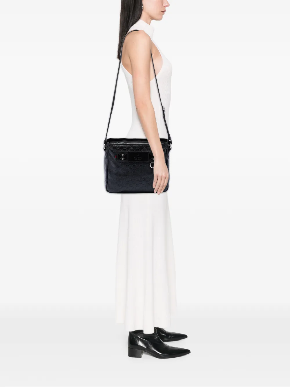 Gucci Pre-Owned 2016-2026 Guccissima Web crossbodytas Zwart