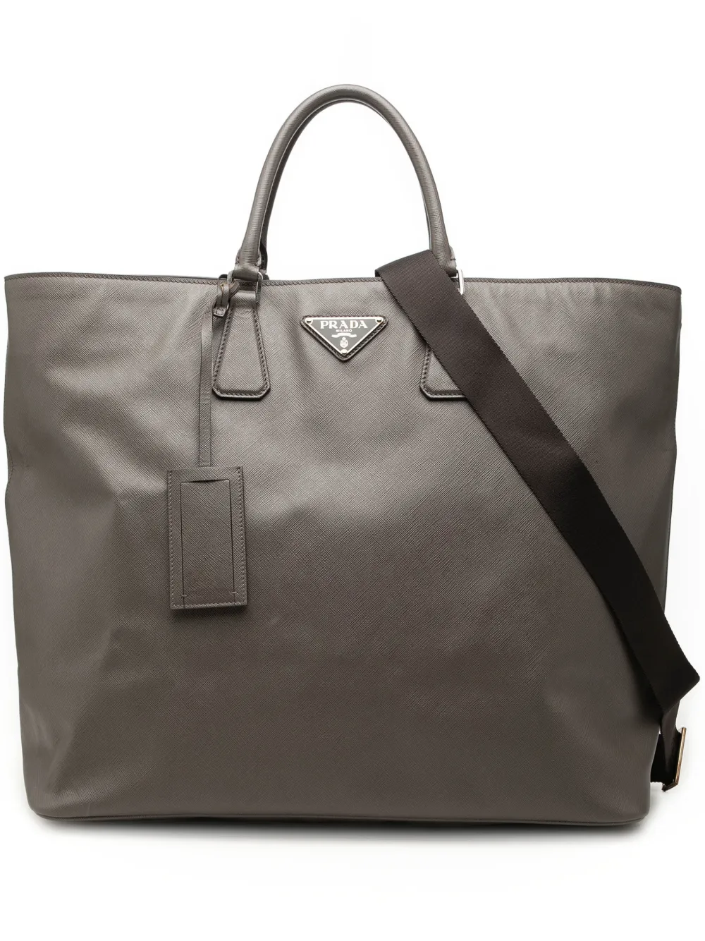 Prada Pre-Owned Borsa a tracolla grande in pelle Saffiano Lux 2013-2026 - Marrone
