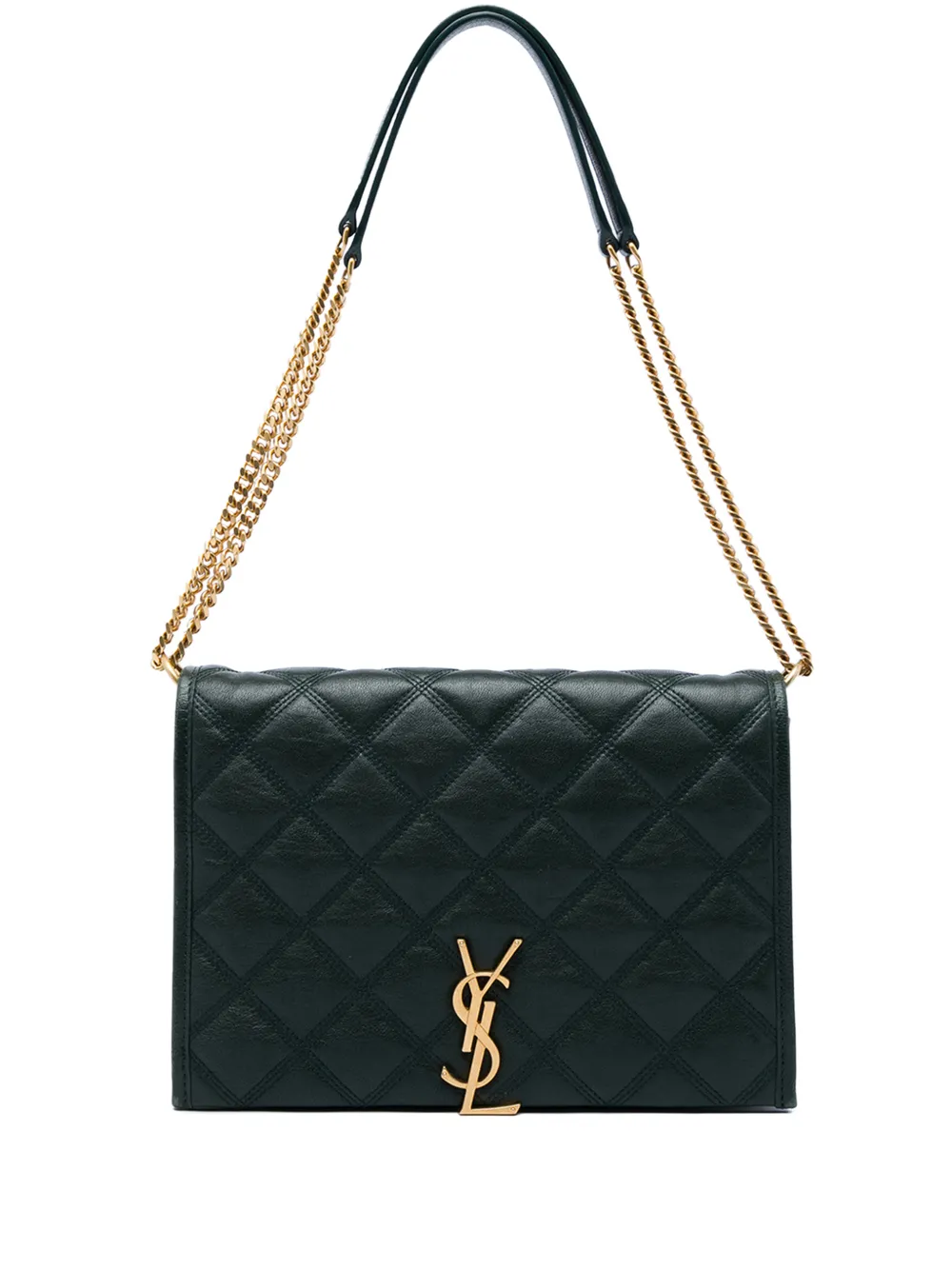 Saint Laurent Pre-Owned 2020 Small Quilted Lambskin Becky Chain shoulder bag - Grün