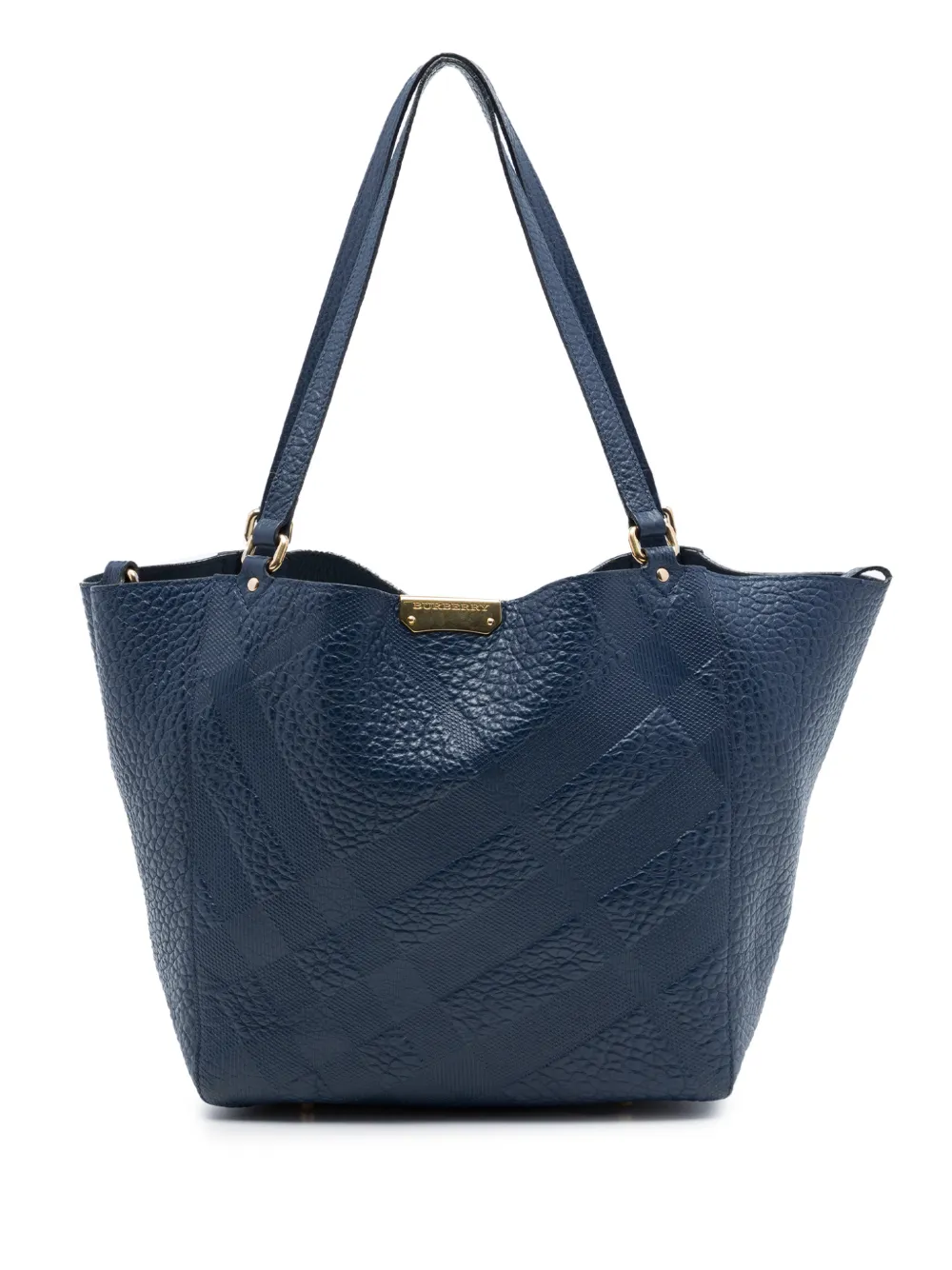 Burberry Pre-Owned 2000-2017 Small Elephant Embossed Calfskin Check Canterbury tote bag - Blu
