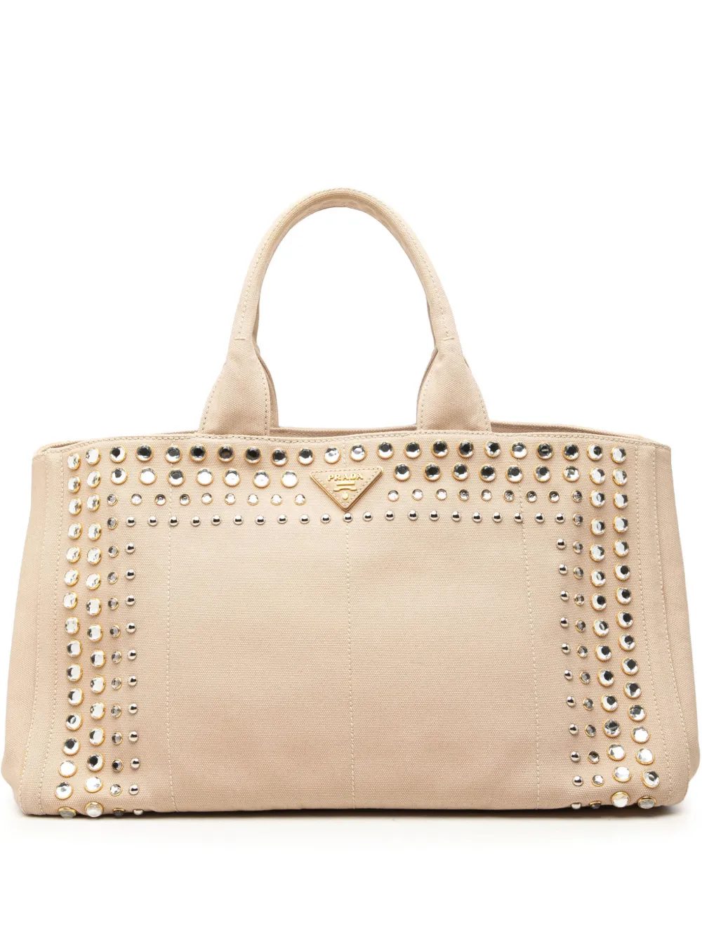 Prada Pre-Owned Borsa a tracolla Canapa Bijoux grande in tela 2013-2026 - Toni neutri