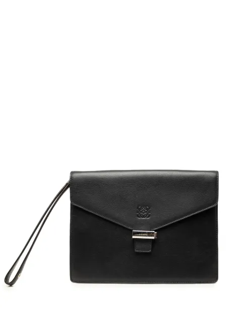 Loewe Pre-Owned 1990-2020 Leather Anagram Envelope Wristlet clutch bag