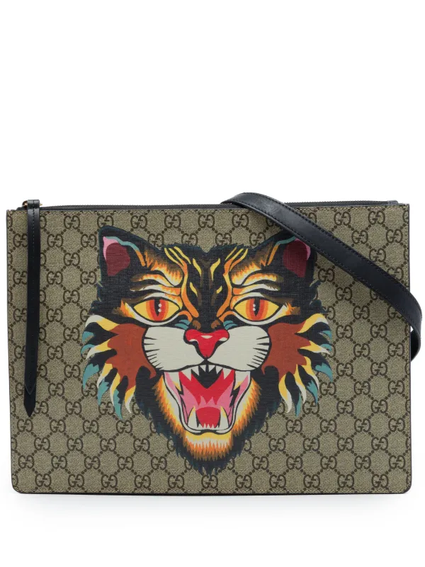 GUCCI GGスプリーム キャット ショルダーバッグ Gucci Pre-Owned 2016-2026 GGスプリーム アングリーキャット