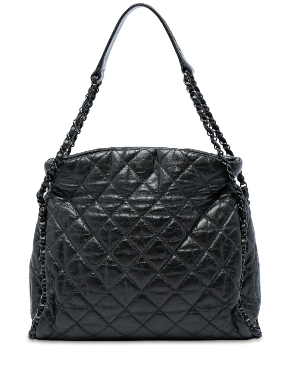 CHANEL Pre-Owned Borsa passepartout Chain Me media in pelle di vitello trapuntata 2010-2011 - Nero