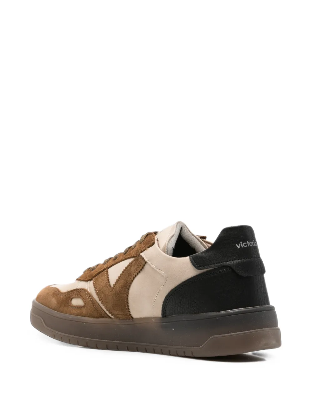 Victoria panelled leather sneakers Beige