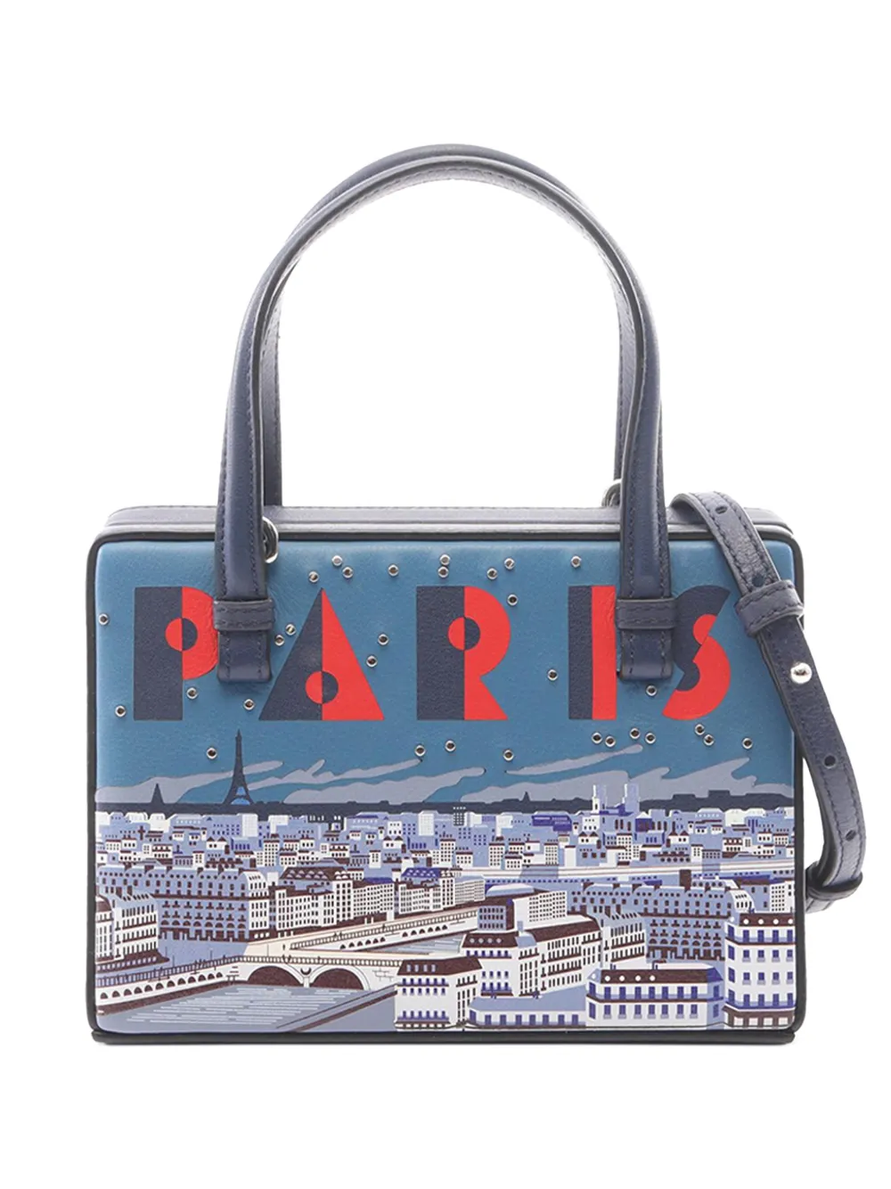 Loewe Pre-Owned 2010-2026 Small Leather Paris Postal Top Handle Bag satchel - Blau