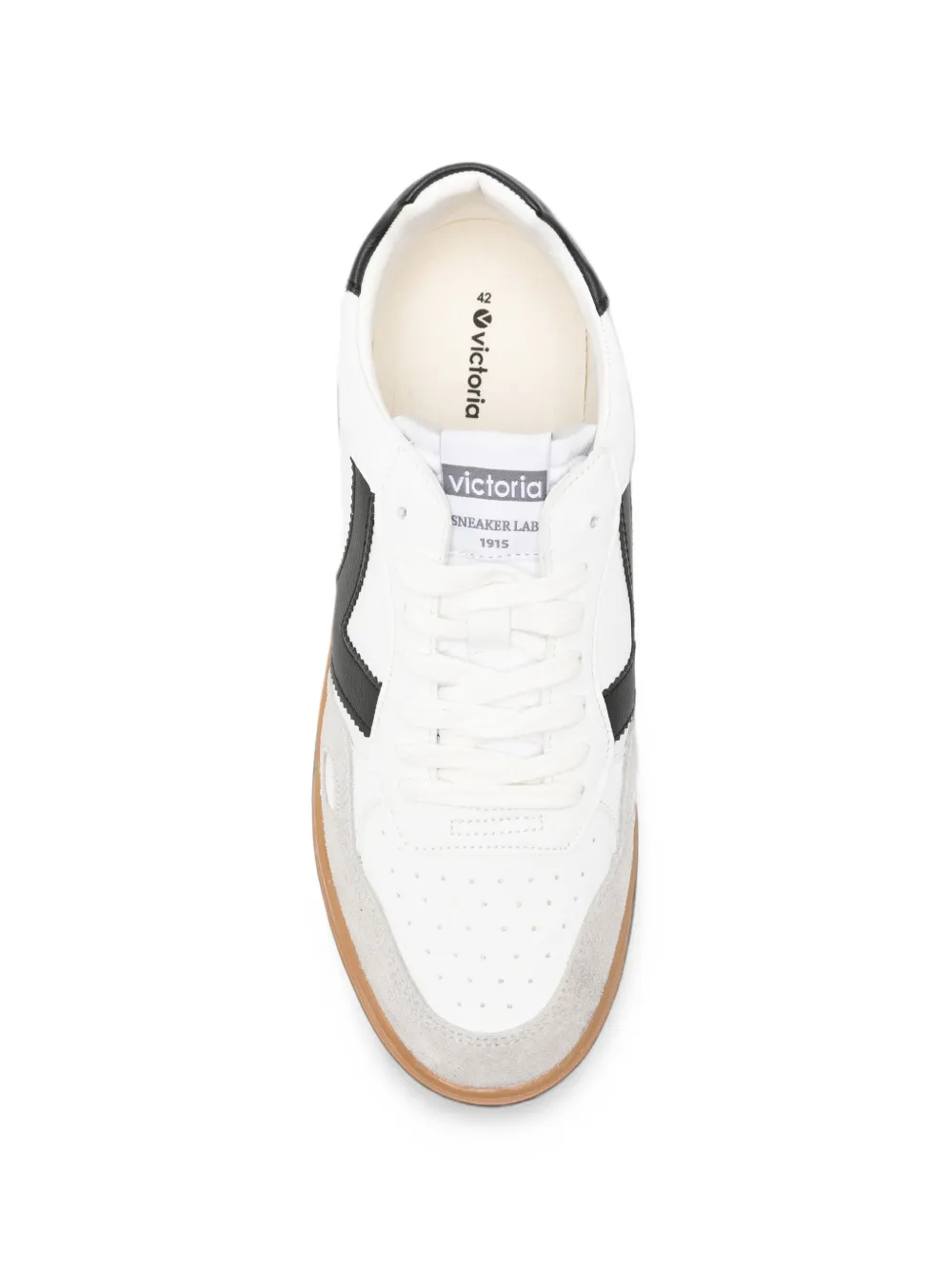 Victoria leather panelled sneakers Wit