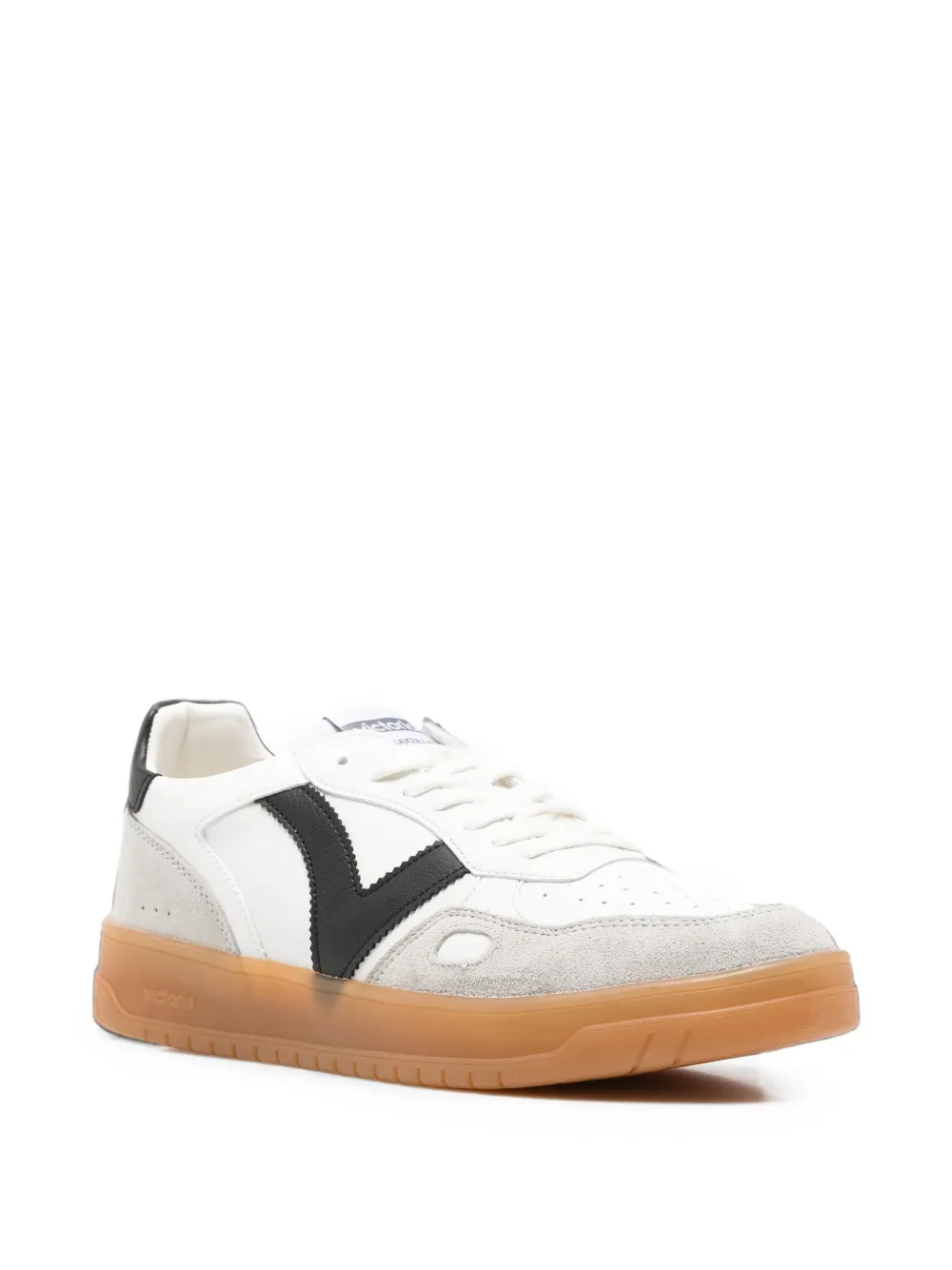 Victoria leather panelled sneakers Wit