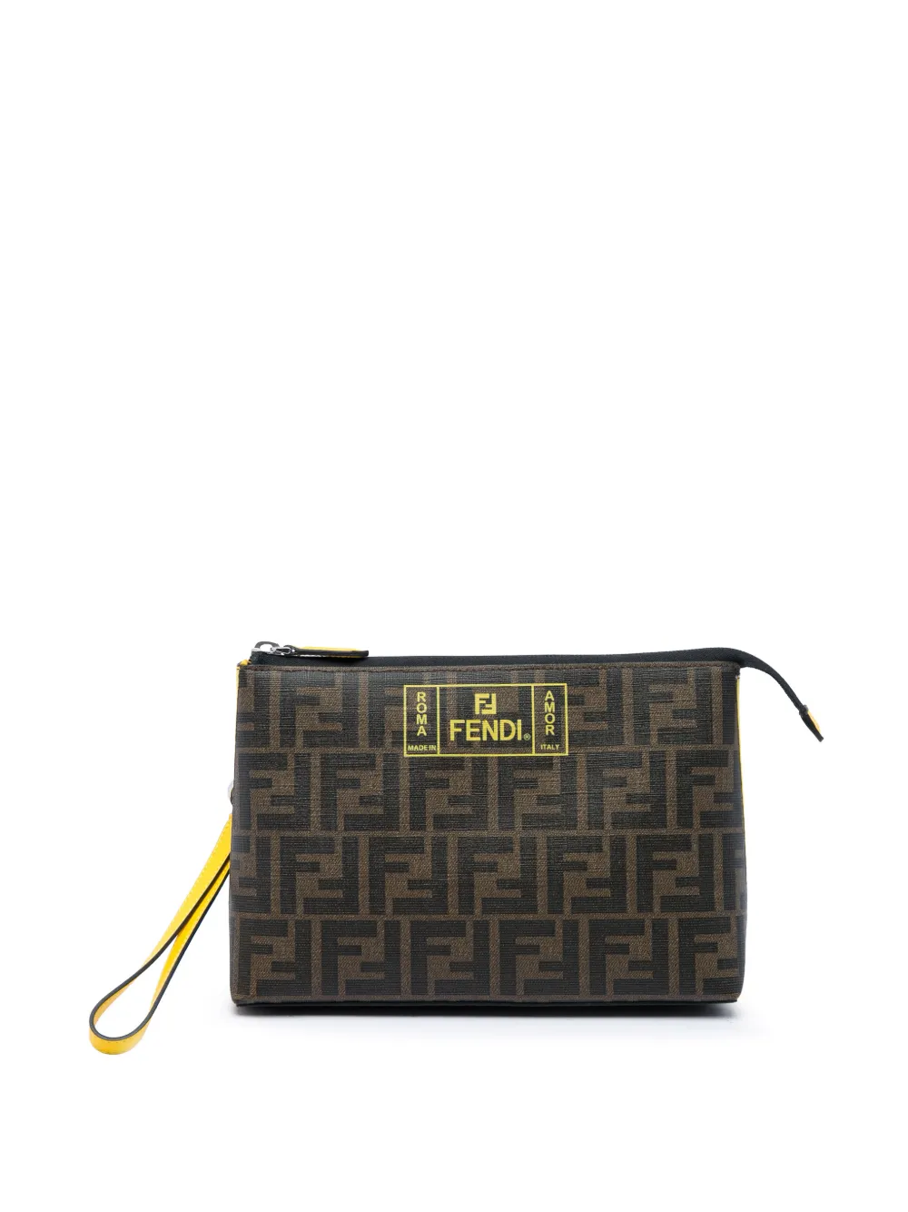 Fendi Pre-Owned 2010-2026 zucca beschichtete Roma Amor Zip Pouch Clutch aus Canvas - Braun