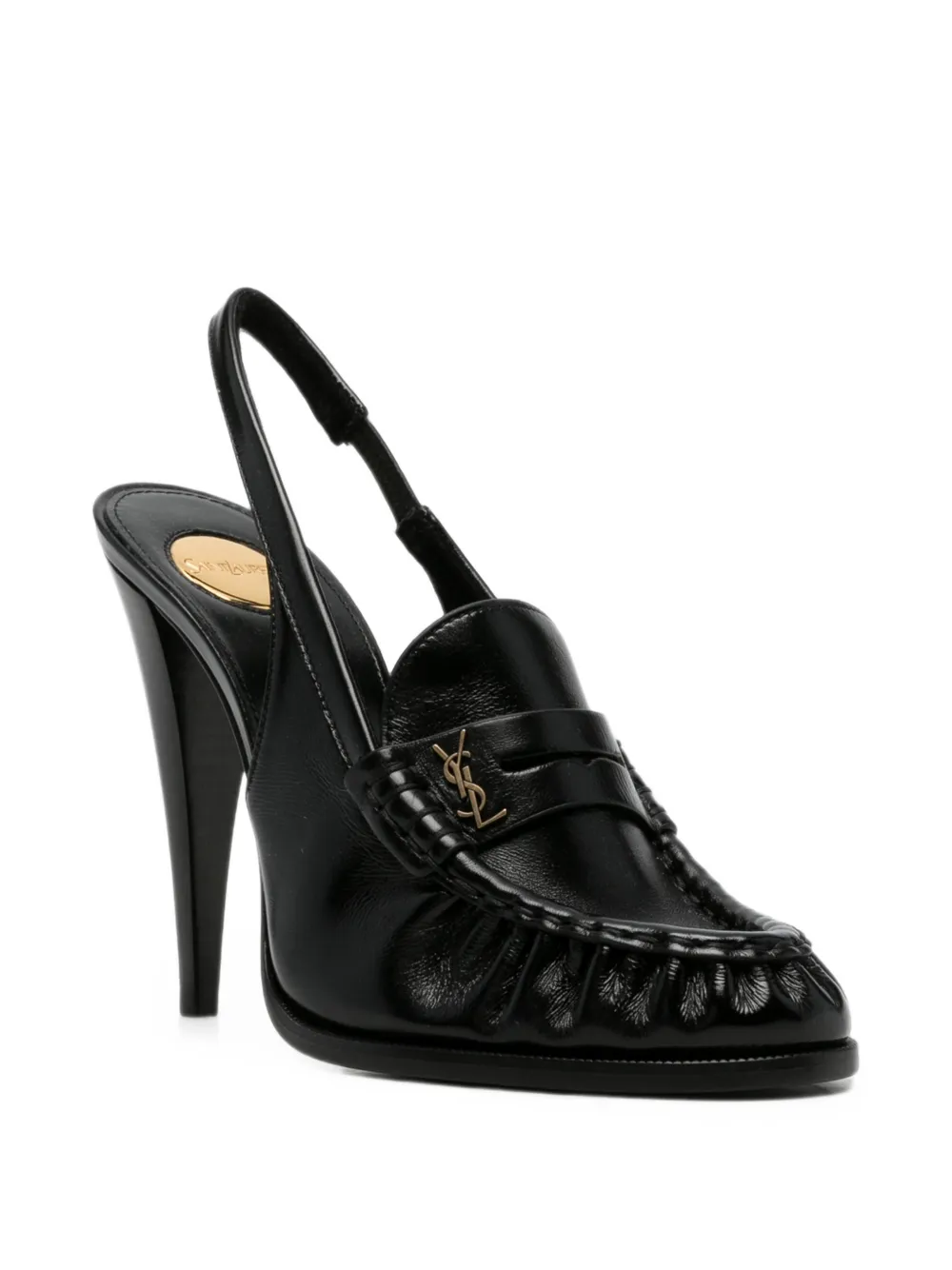 Saint Laurent Le Loafer slingback pumps Zwart