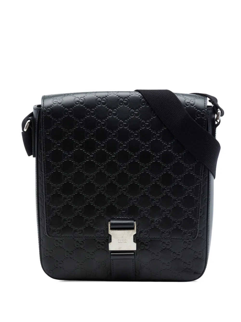 Gucci Pre-Owned 2016-2026 Guccissima Flap Messenger Bag crossbody bag - Nero
