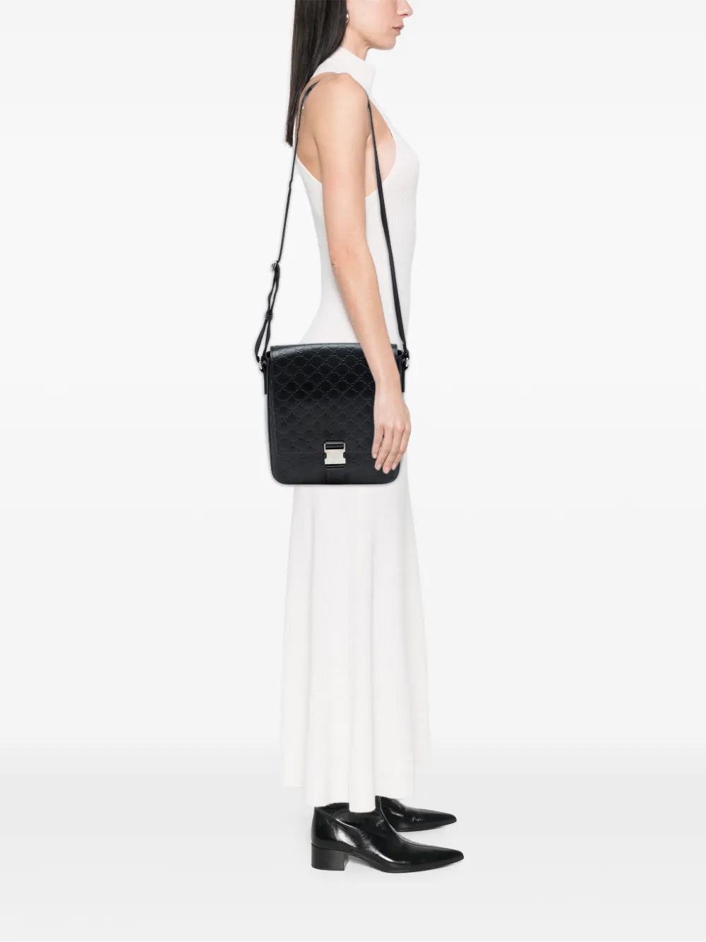 Gucci Pre-Owned 2016-2026 Guccissima Flap crossbodytas Zwart