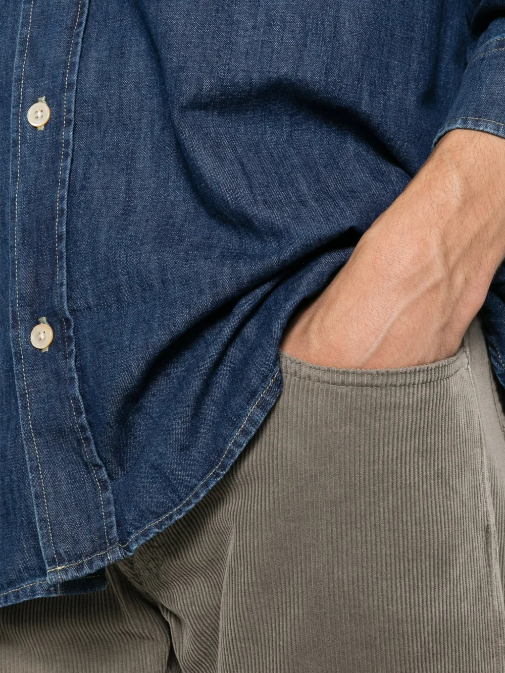 Sartoria Tramarossa Michelangelo ribfluwelen broek Grijs