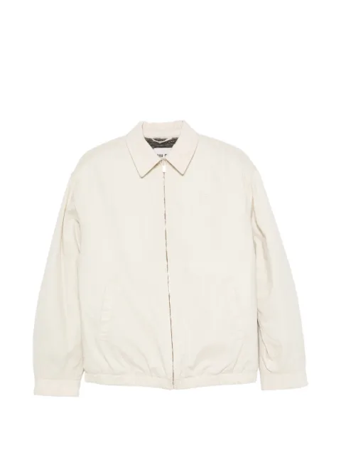 Miu Miu logo-embroidered zip-up jacket