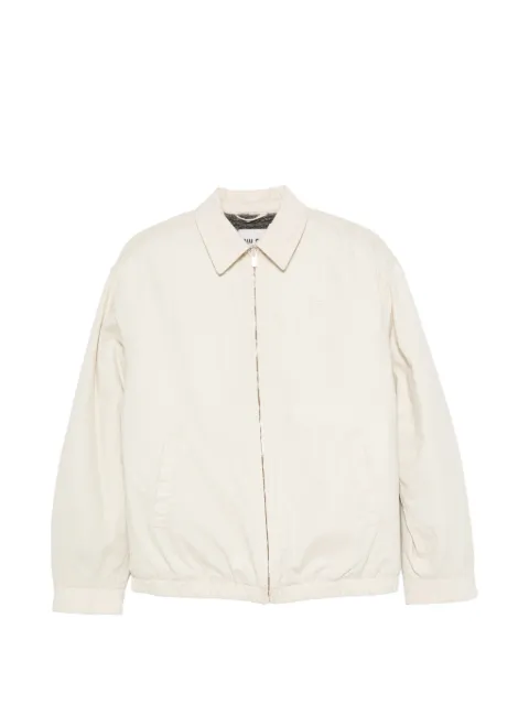 Miu Miu logo-embroidered zip-up jacket