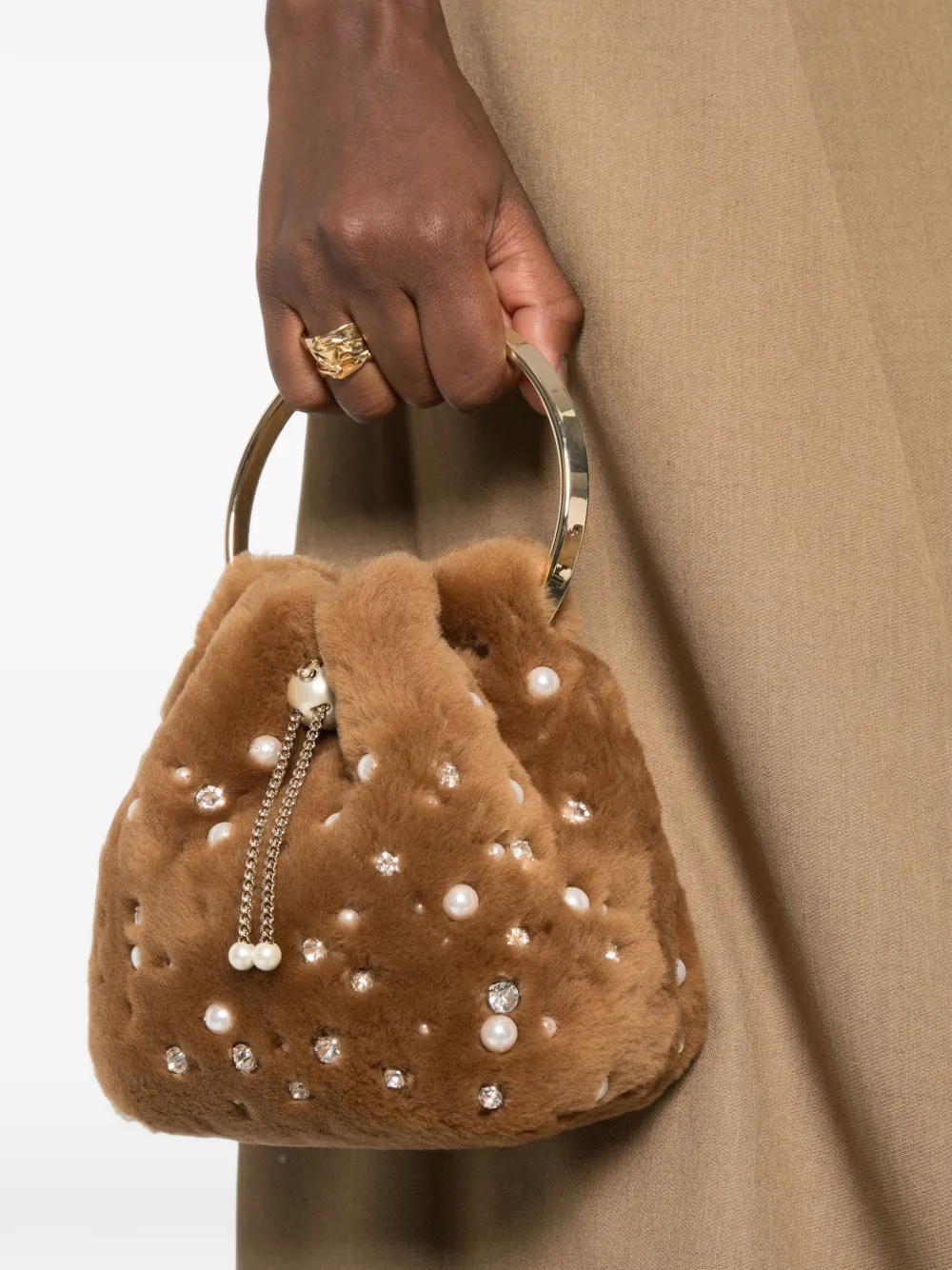 Jimmy Choo Bon bucket-tas Bruin