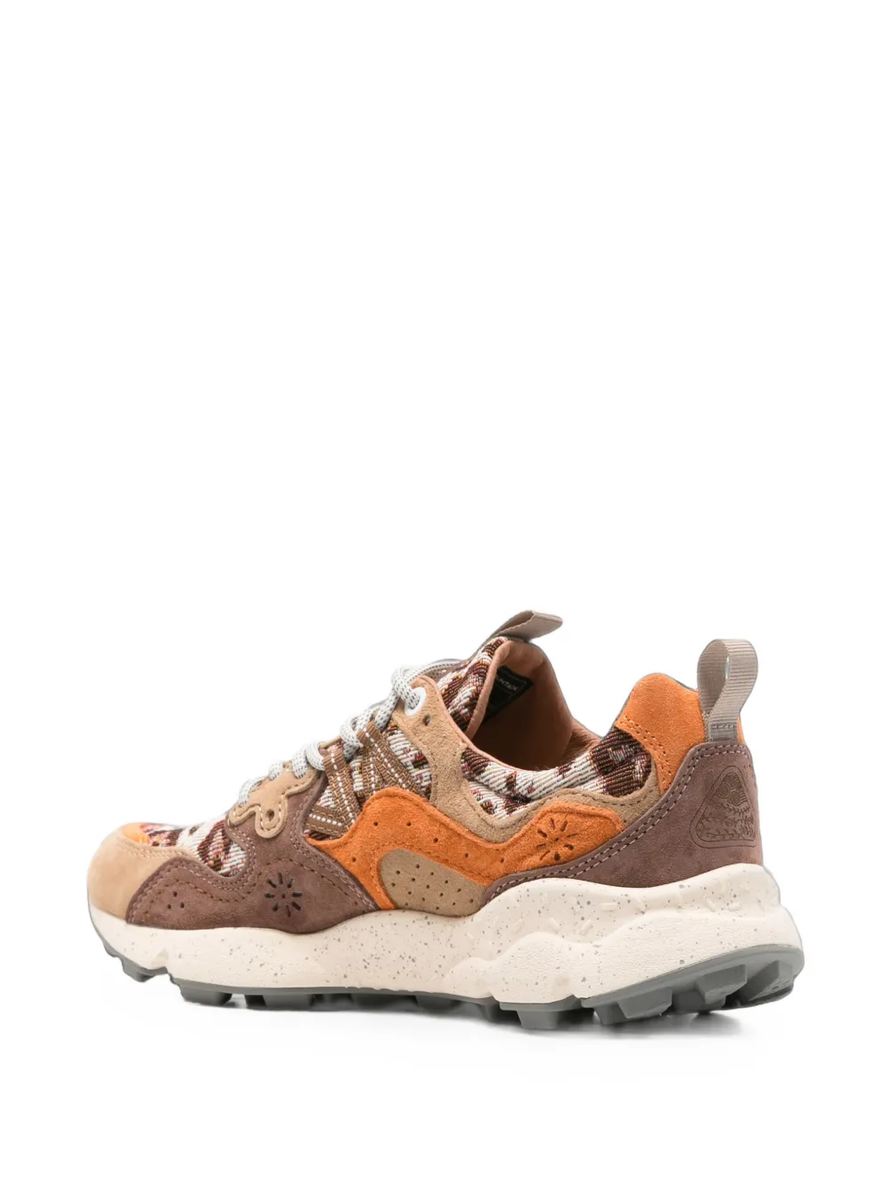 FLOWER MOUNTAIN Yamano 3 leopard-print panelled sneakers Oranje