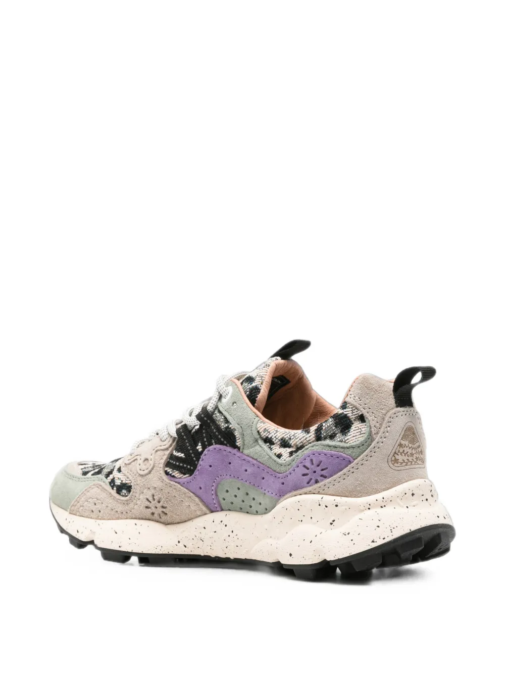 FLOWER MOUNTAIN Yamano 3 leopard-print panelled sneakers Beige