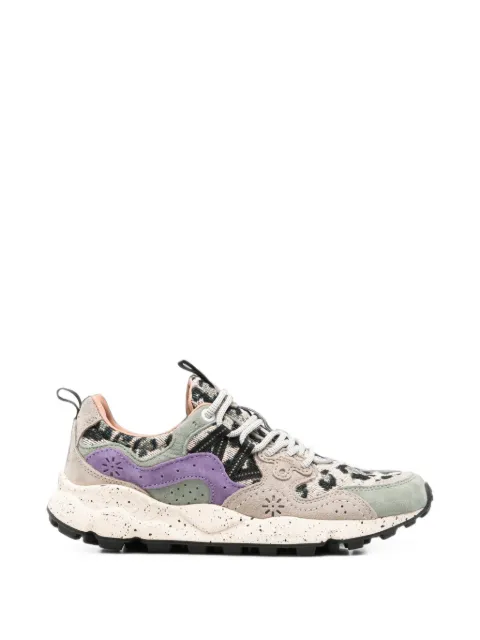 FLOWER MOUNTAIN Yamano 3 leopard-print panelled sneakers