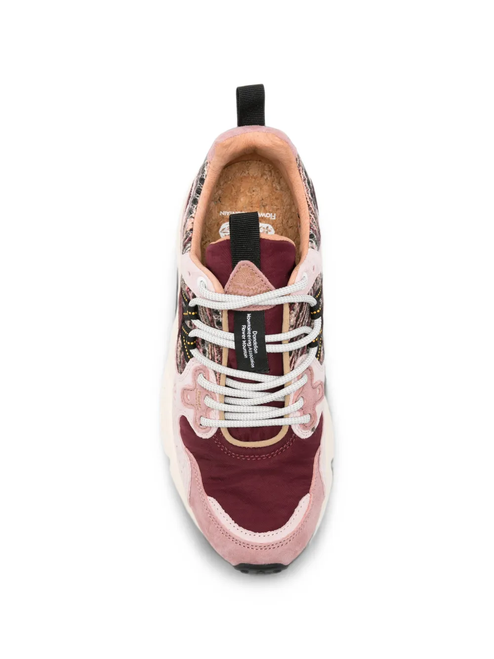 FLOWER MOUNTAIN Yamano 3 panelled leather sneakers Roze