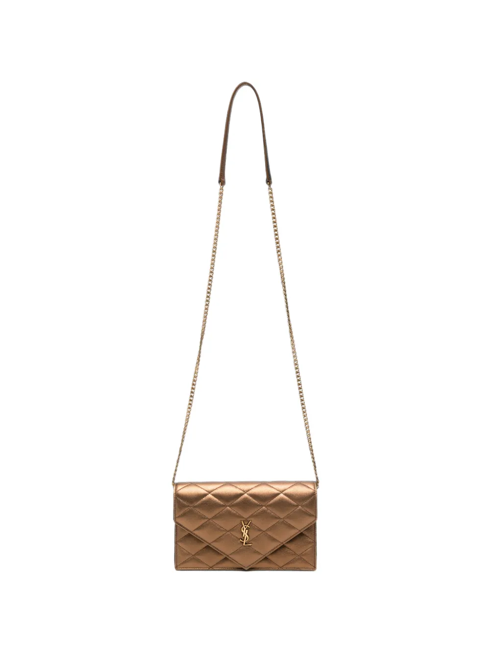 Saint Laurent Paris Quilted-leather Mini Crossbody Bag In Brown