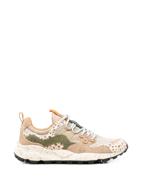 FLOWER MOUNTAIN Yamano 3 leopard-print panelled sneakers