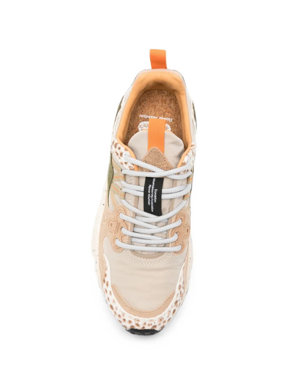 FLOWER MOUNTAIN Yamano 3 leopard-print panelled sneakers Beige