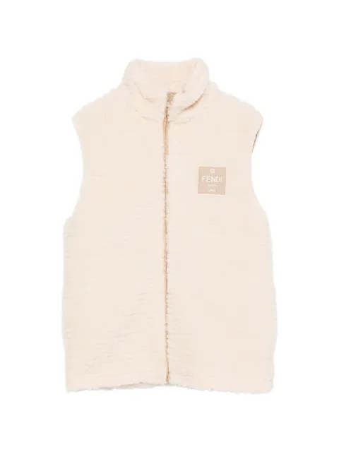 Fendi Kids Orsetto logo-patch faux-shearling gilet