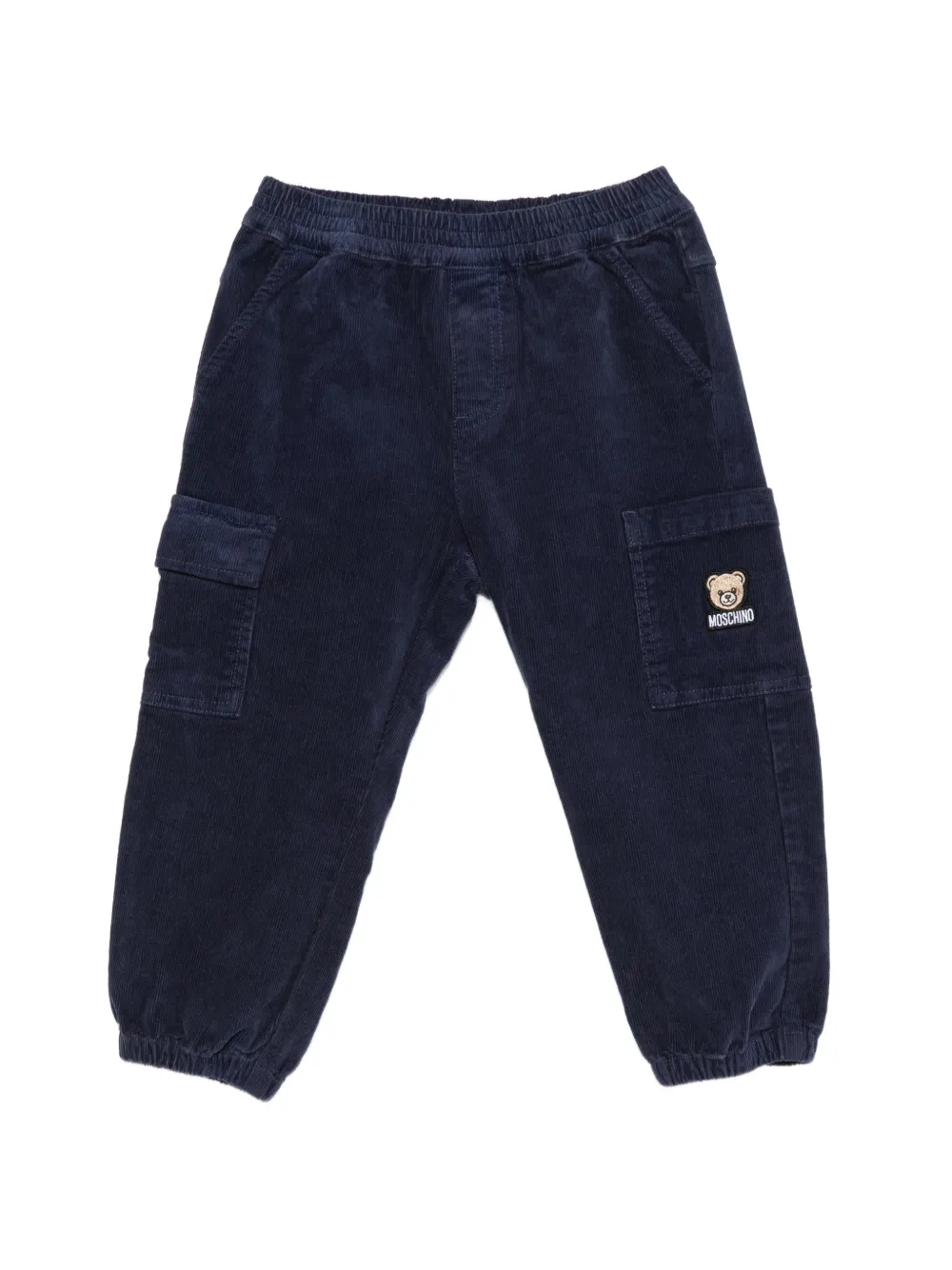 Moschino Kids Teddy Bear corduroy cargo pants Blauw