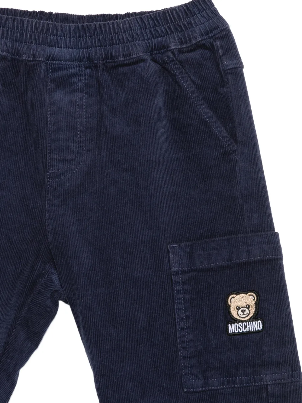 Moschino Kids Teddy Bear corduroy cargo pants Blauw
