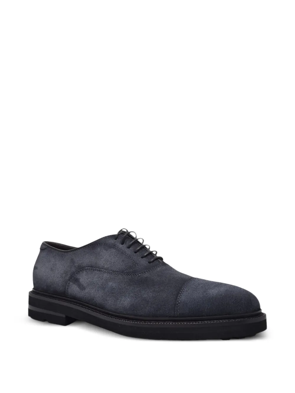 Henderson Baracco cap-toe suede Oxford shoes Blauw