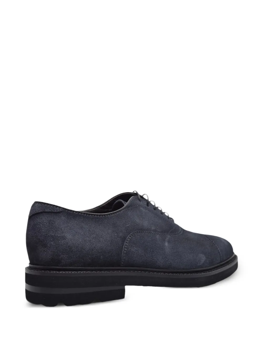 Henderson Baracco cap-toe suede Oxford shoes Blauw