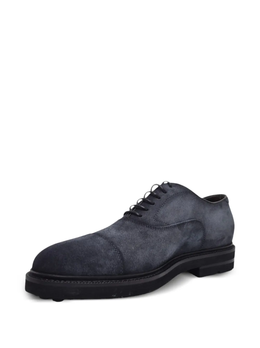 Henderson Baracco cap-toe suede Oxford shoes Blauw