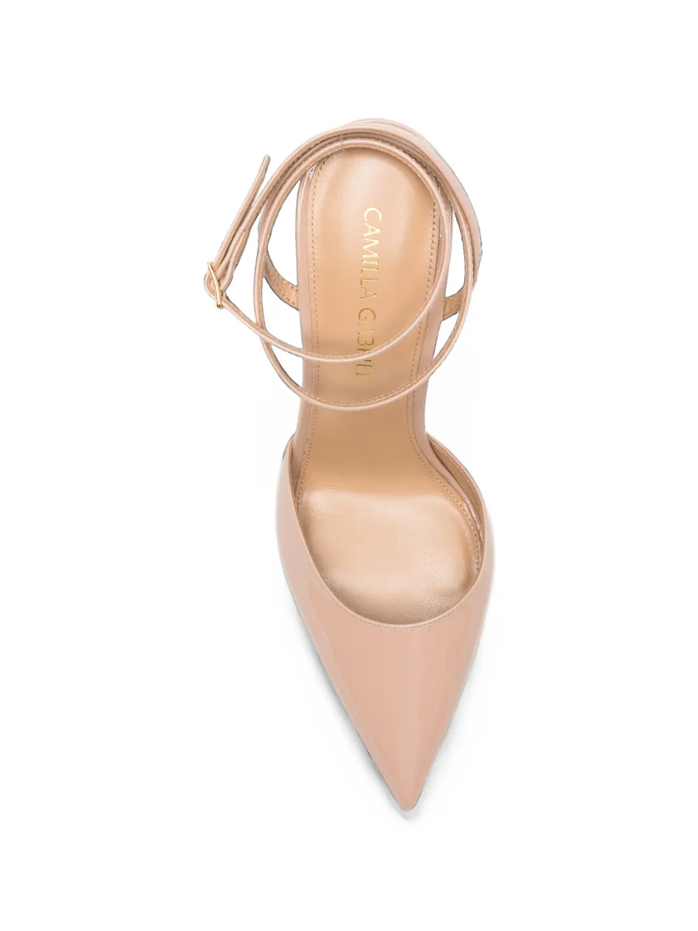 Camilla Gabrieli Vittoria 105 faux-pearl leather pumps Beige