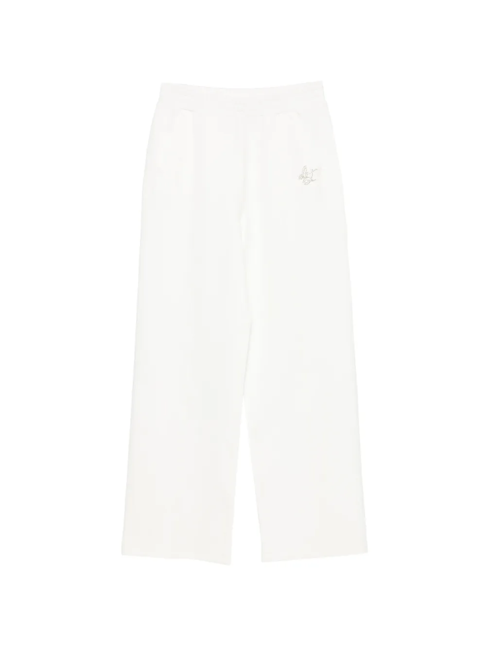 Liu •jo Rhinestone-logo Track Pants In White