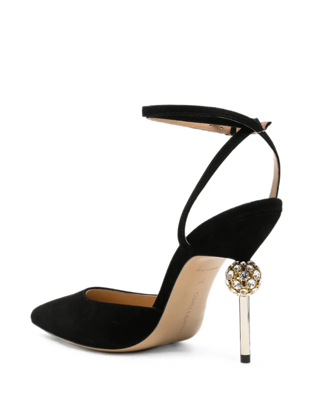 Camilla Gabrieli Vittoria crystal-embellished pumps Zwart