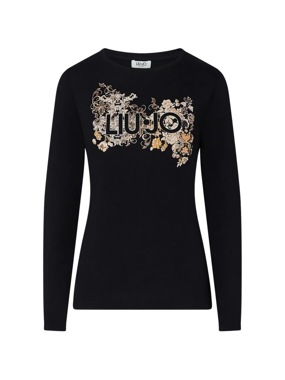 LIU JO logo-print rhinestone-embellished T-shirt - Nero