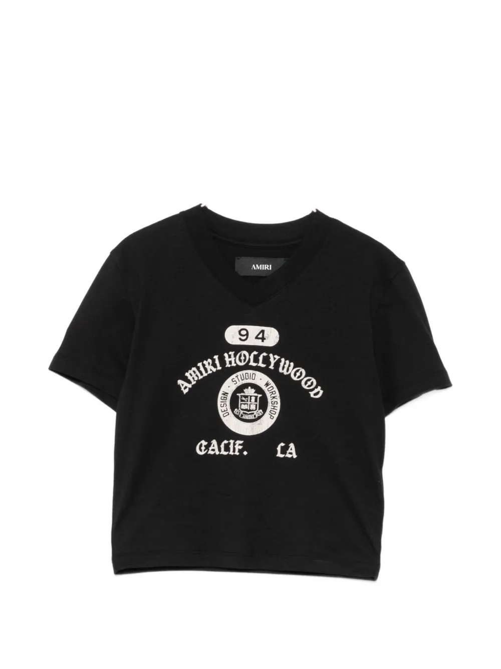 AMIRI logo-print V-neck T-shirt - Schwarz